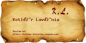 Kotlár Lavínia névjegykártya